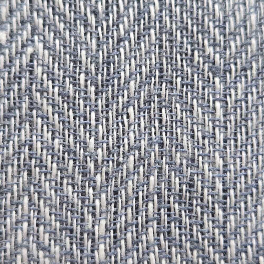 NWOT McNutt Linen Herringbone Scarf Grey Blue - Picture 9 of 10